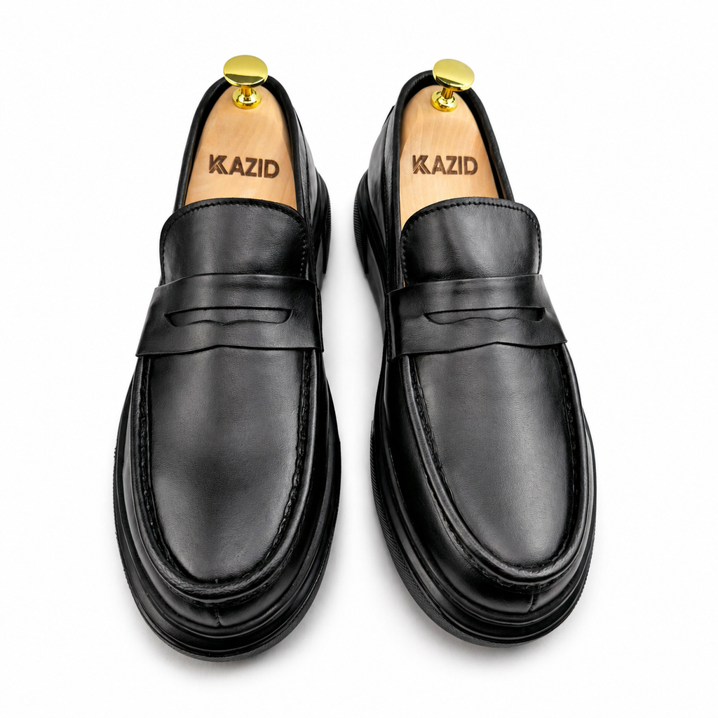 054 Chaussures Homme Mocassins sports en cuir noir